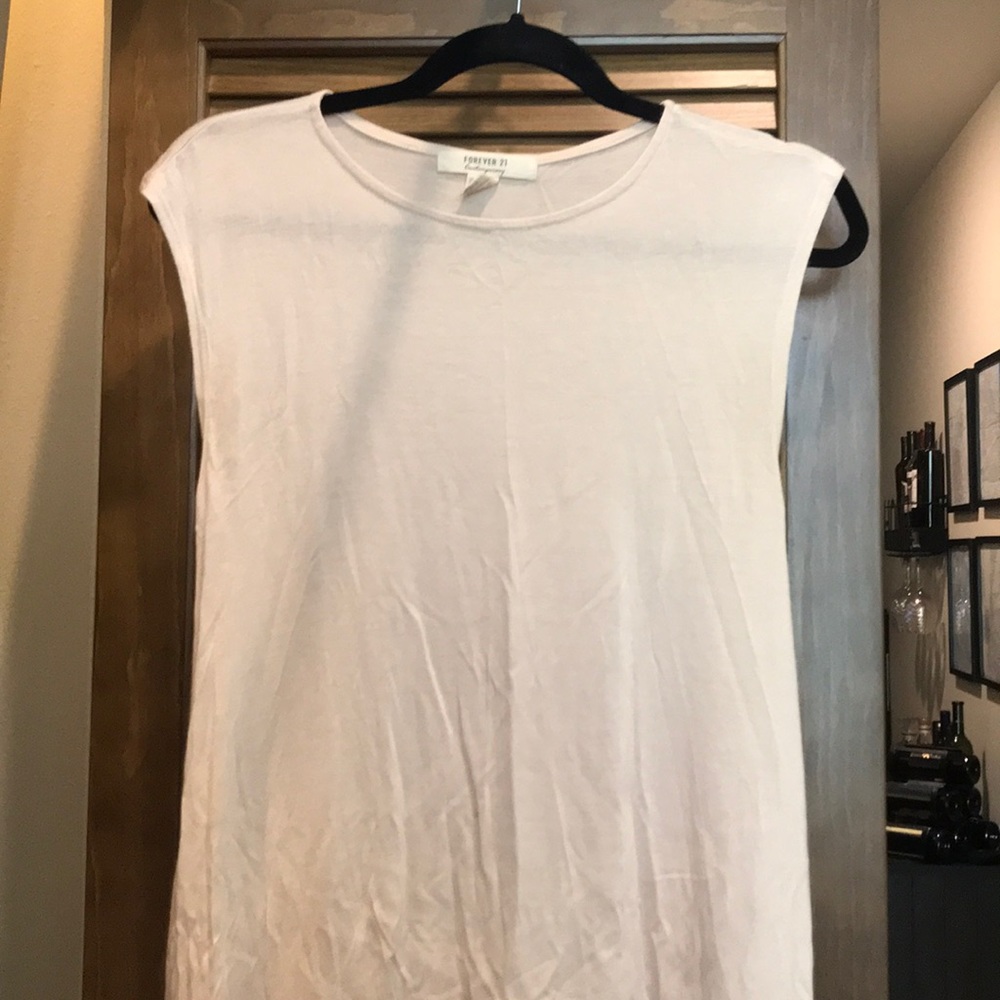 Cream high low tunic